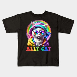 Cat Kitty Kitten LGBT Ally Pride Month Kids T-Shirt